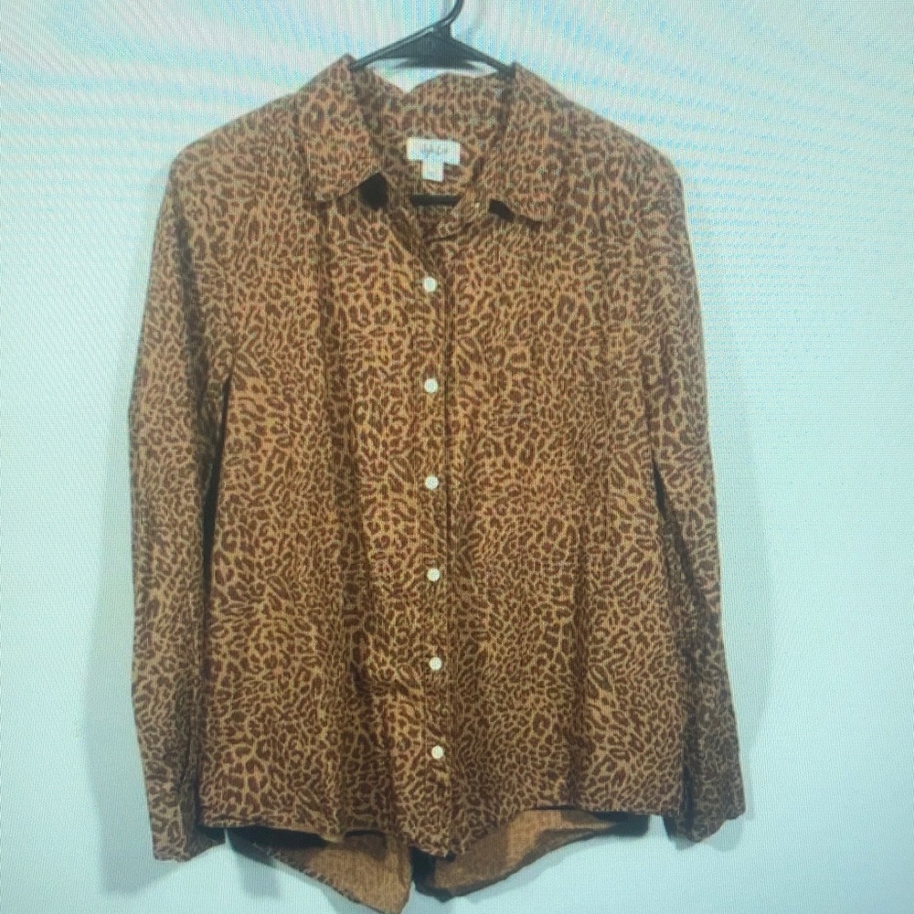 Leopard Print Button-Up Shirt